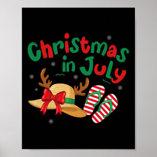 Weihnachten im Juli Rentier Tropische Sommer Stimm Poster