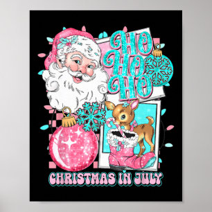 Weihnachten im Juli Retro Santa Disco Snowman G Poster