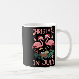 Weihnachten im Juli Rosa Flamingo mit Santa Hut  Kaffeetasse