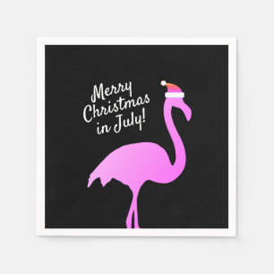 Weihnachten im Juli rosa Flamingo Santa Claus Part Serviette