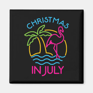 Weihnachten im Juli Rosa Flamingo Weihnachtsmann H Magnet