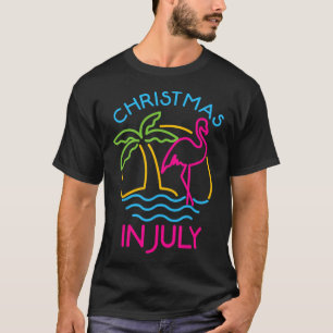 Weihnachten im Juli Rosa Flamingo Weihnachtsmann H T-Shirt