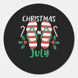 Weihnachten im Juli Runder Aufkleber