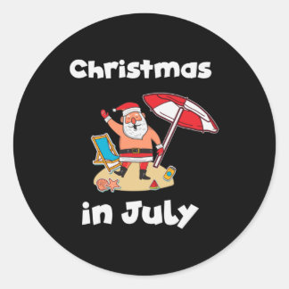 Weihnachten im Juli Runder Aufkleber