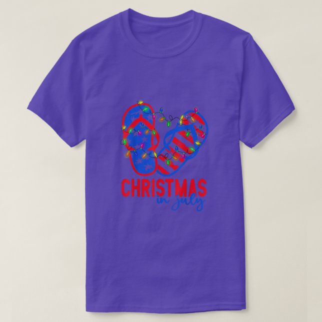 Weihnachten im Juli Sandal 4. Juli amerikanisch T-Shirt (Design vorne)