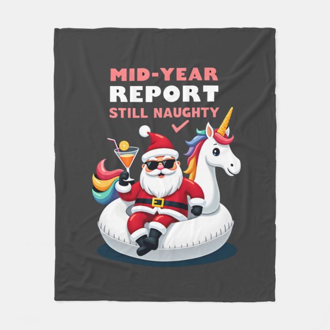 Weihnachten im Juli Santa auf Einhorn Pool Float S Fleecedecke (Vorderseite)