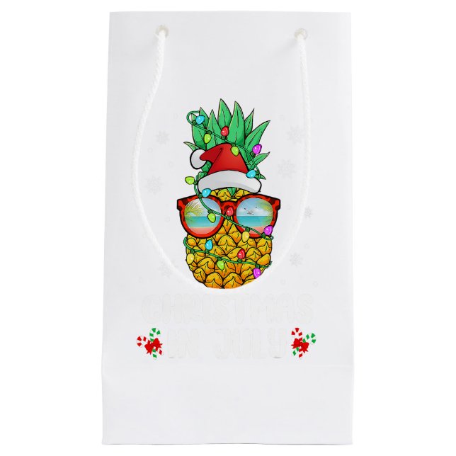 Weihnachten im Juli Santa Beach Sommer Sommer T-Sh Kleine Geschenktüte (Vorderseite)