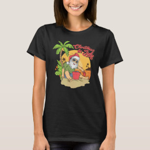 Weihnachten im Juli Santa Claus Beach Sommer Solst T-Shirt