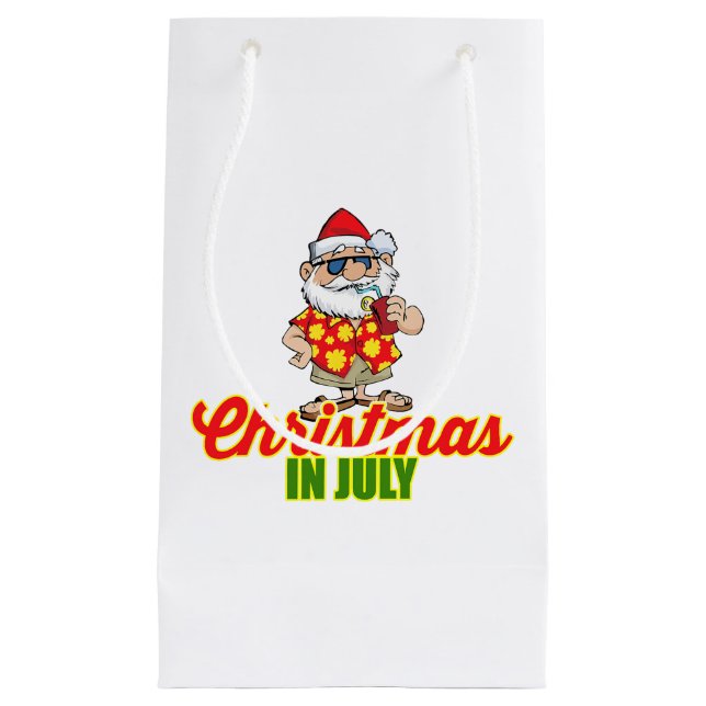 Weihnachten im Juli Santa Claus Patriotic USA Sung Kleine Geschenktüte (Vorderseite)