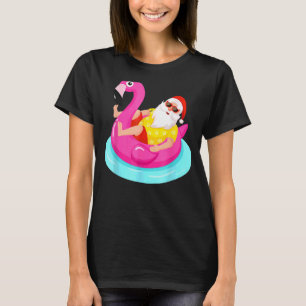 Weihnachten im Juli Santa Entspannung auf einem Fl T-Shirt