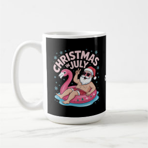 Weihnachten im Juli Santa Flamingo Funny Summer Xm Kaffeetasse