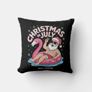 Weihnachten im Juli Santa Flamingo Funny Summer Xm Kissen