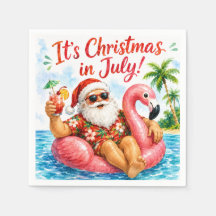 Weihnachten im Juli Santa Flamingo Hawaiian Spaß