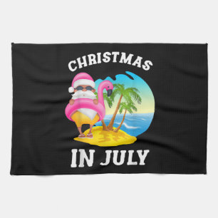 Weihnachten im Juli Santa Flamingo Pool Sommer Geschirrtuch
