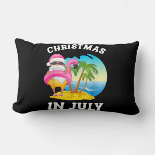 Weihnachten im Juli Santa Flamingo Pool Sommer Lendenkissen