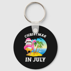 Weihnachten im Juli Santa Flamingo Pool Sommer Schlüsselanhänger