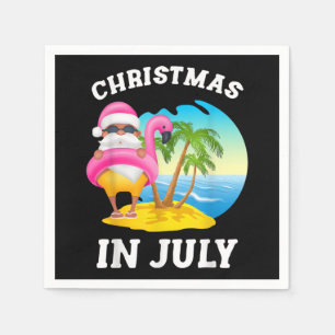 Weihnachten im Juli Santa Flamingo Pool Sommer Serviette