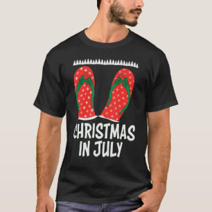 Weihnachten im Juli Santa Flip Flop Sommer Grafik T-Shirt