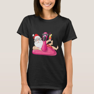 Weihnachten im Juli Santa Hawaii Flamingo Sommerfe T-Shirt
