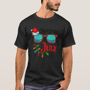 Weihnachten im Juli Santa Hawaii Sonnenbrille Flam T-Shirt