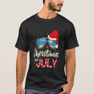Weihnachten im Juli Santa Hawaii Sonnenbrille Flam T-Shirt