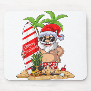 Weihnachten im Juli Santa Hawaiian Sommer Surf Sur Mousepad