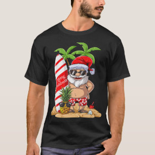 Weihnachten im Juli Santa Hawaiian Sommer Surf Sur T-Shirt