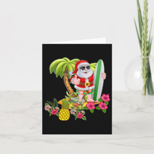 Weihnachten im Juli Santa Hawaiian Surfen T Shirt  Karte