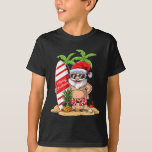 Weihnachten im Juli Santa Hawaiianisches Surfen Ge T-Shirt
