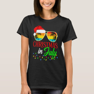 Weihnachten im Juli Santa Hut Sonnenbrille Sommer T-Shirt