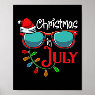 Weihnachten im Juli Santa Hut Sonnenbrille Sommerf Poster
