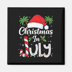 Weihnachten im Juli Santa Hut Strandtrip Tropische Magnet