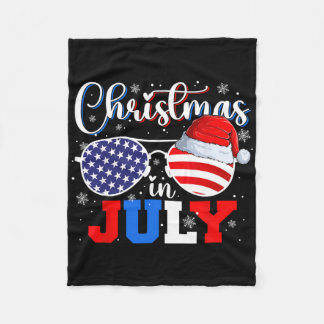 Weihnachten im Juli Santa Hut Sungles USA-Flagge 4 Fleecedecke