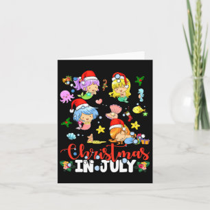 Weihnachten im Juli Santa Mermaid Lover Summer Bea Karte