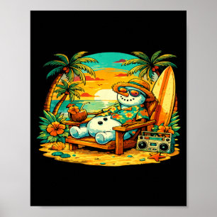 Weihnachten im Juli Santa Schneemann Strand Sommer Poster