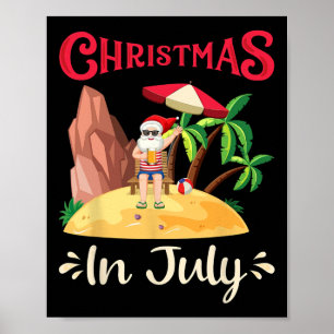 Weihnachten im Juli Santa Strandfeier Poster