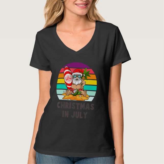 Weihnachten im Juli Santa Summer Beach Urlaub 2 T-Shirt (Vorderseite)