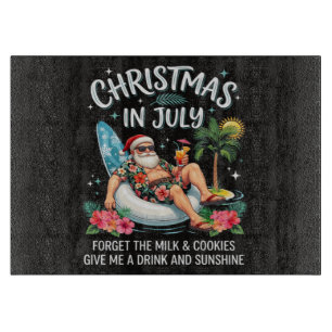 Weihnachten im Juli Santa Urlaubsgetränk Schneidebrett