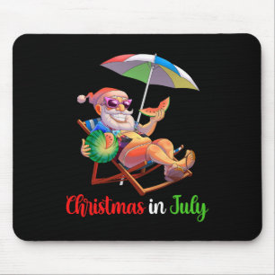 Weihnachten im Juli Santa Wassermelone Tropisch Ha Mousepad