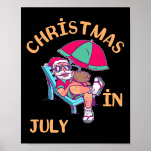 Weihnachten im Juli Santa Xmas Strand Hawaiian Som Poster