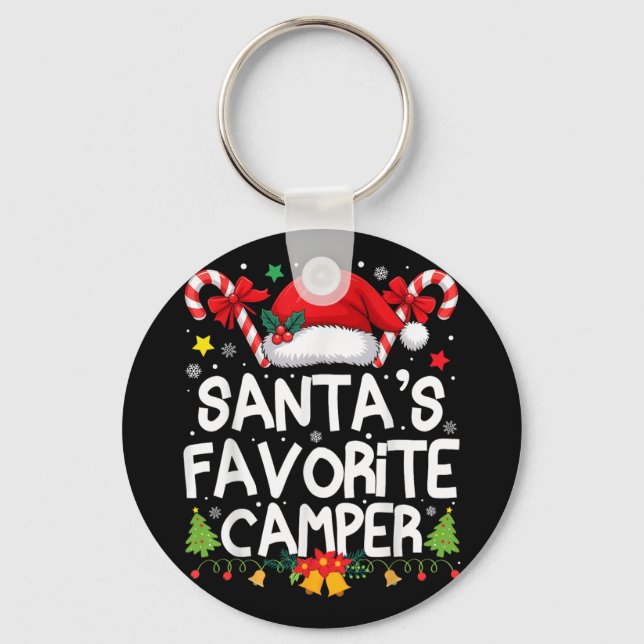 Weihnachten im Juli Santas Favorite Camper Camping Schlüsselanhänger (Vorderseite)