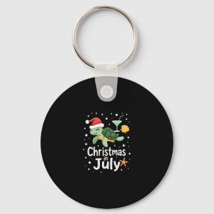 Weihnachten im Juli-Schildkröten-Sommer-Xmas-Schil Schlüsselanhänger