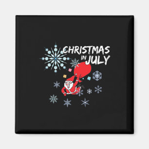 Weihnachten im Juli Schneeflocke Santa T-Shirt - S Magnet
