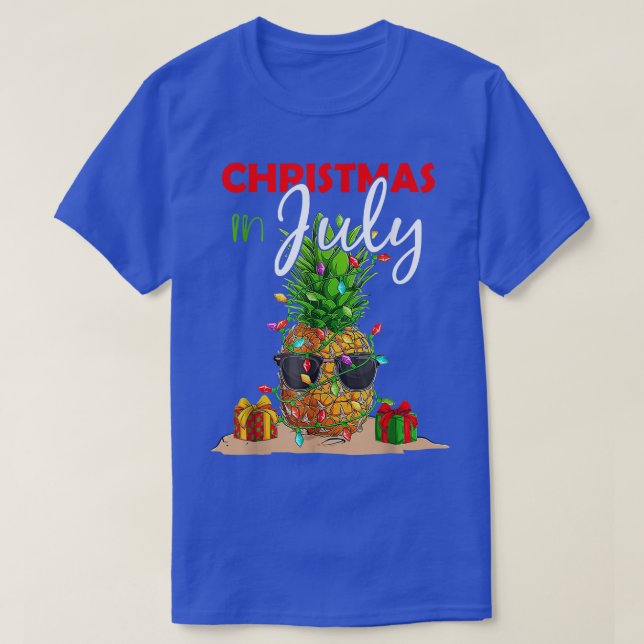 Weihnachten im Juli Shirt Ananas Weihnachten Bäume (Design vorne)
