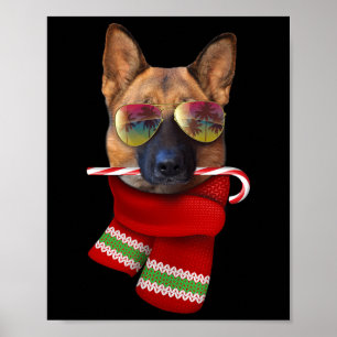 Weihnachten im Juli-Shirt Deutscher Schäferhund Su Poster