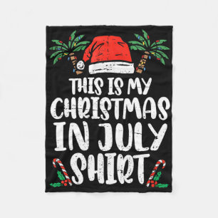 Weihnachten im Juli-Shirt Santa Hut Sommer Strand Fleecedecke