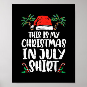 Weihnachten im Juli Shirt Santa Hut Sommer Strand  Poster