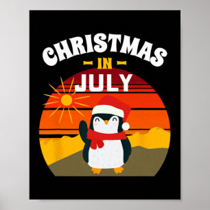 Weihnachten im Juli-Shirt Sommer Pinguin Weihnacht Poster