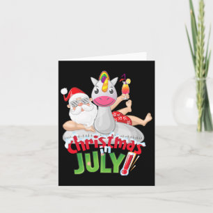 Weihnachten im Juli Shirt Sommermonat Einhorn Floß Karte