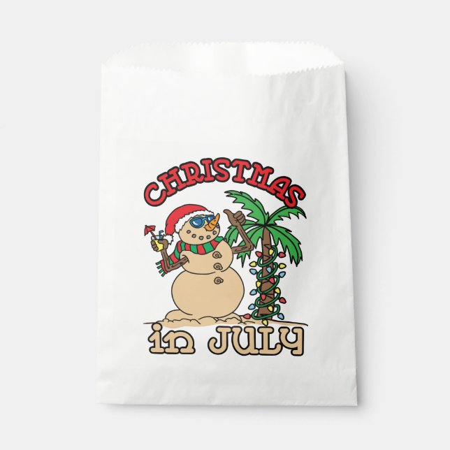 Weihnachten im Juli Snowman Sand Beach Geschenktütchen (Vorderseite)